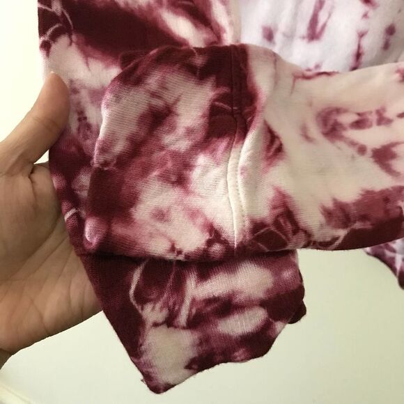 Wet Seal Shirt Womens XL Tie‎ Burgundy Dye Top Long Sleeves Lightweight - Picture 8 of 12